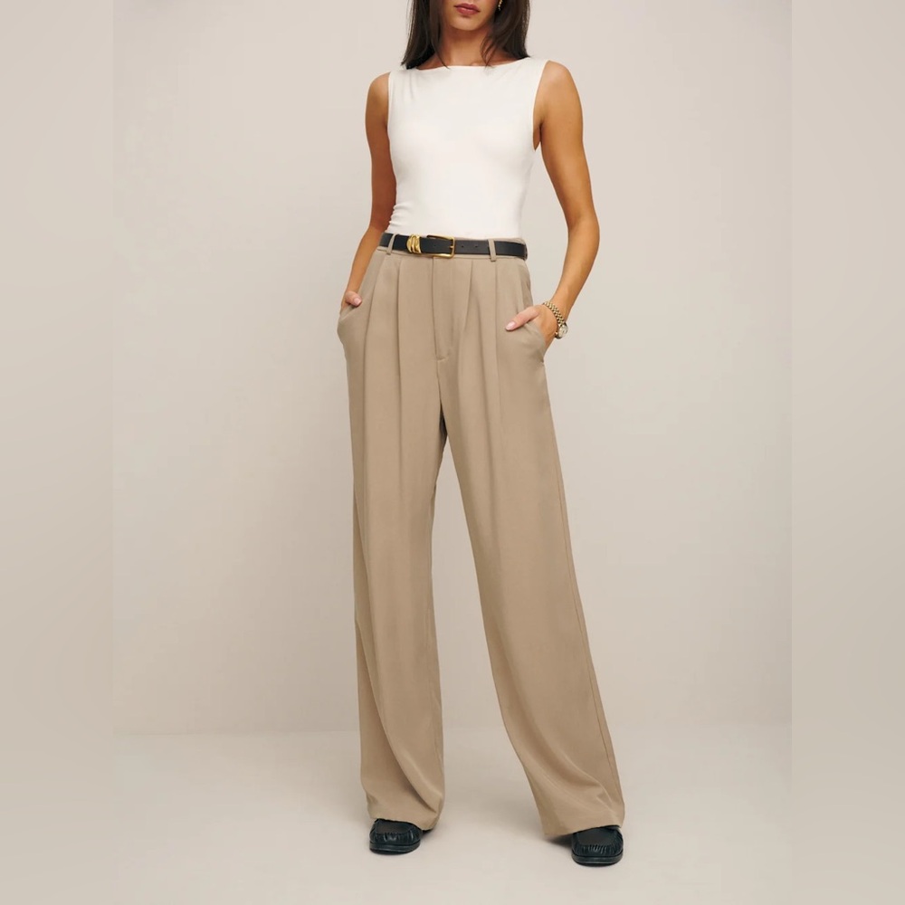 Reformation Mason Pants in “Khaki”